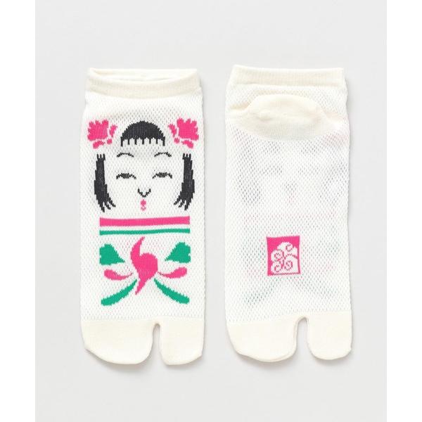 靴下 「カヤ」涼しさ、さらり 鹿の子編み足袋型くつ下23〜25cm こけし レディース