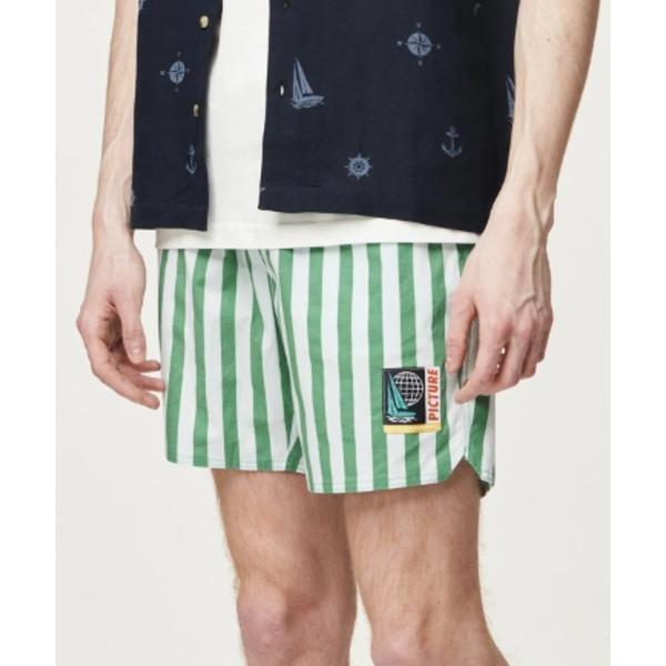 パンツ 「PICTURE/ピクチャー」FISH 17 SHORTS/ストレッチウエストゴムストライプ...