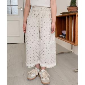 パンツ 「aimoha-KIDS-」ドット柄　キッズガウチョパンツ キッズ 子供服