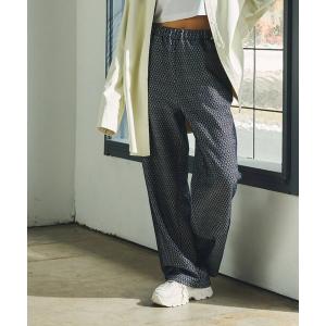 パンツ ダブルジャカード総柄パンツ レディース
