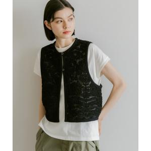 ベスト ジレ アート柄クラフトベスト レディース