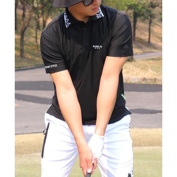 ポロシャツ (RM)「LUXE/R GOLF」COOL ＆ DRY ストレッチ スムース ロゴ ジャ...