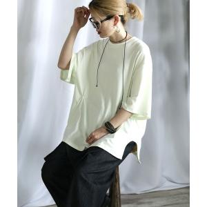 tシャツ ゆったりタック6分袖Tシャツ レディースの商品画像