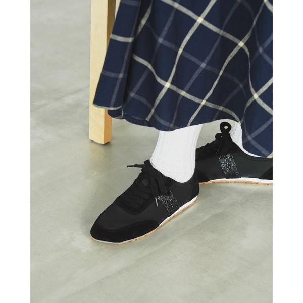 スニーカー グリッターライン レースアップ スニーカー レディース