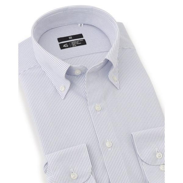 フォーマル シャツ 「スーパーノンアイロン・ストレッチ・速乾」「長袖」「BLACK LINE」ホタン...