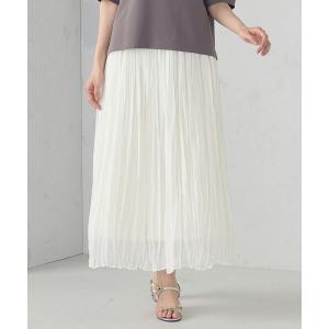 ロング スカート 夏 シフォンジョーゼット クリンクルプリーツスカート
