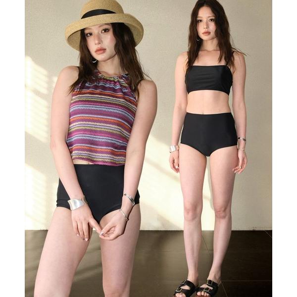 水着 サマーニット トップス付き ビキニ 水着 セットアップ 3点セット レディース レディース