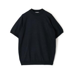 ［美品］ebure シルクコットンクルーネックニット　シルク混　長袖　定番商品 シルク混モックネックニット