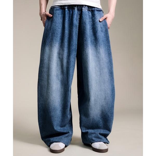 ジーンズ 4D54 BARREL LEG JEANS ドローコード デニム カーブパンツ メンズ レ...