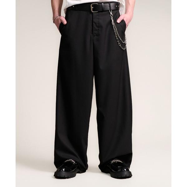 スラックス 4D55 ワイドシルエット スラックス カーブパンツ　326PINO-1 メンズ レディ...