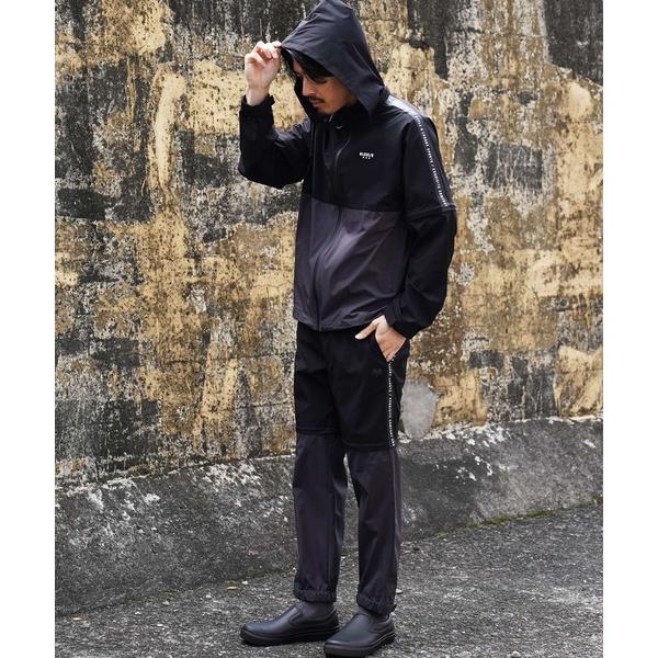 ナイロンジャケット (RM)「LUXE/R GOLF」2レイヤー バイカラー ブルゾン+パンツ「肘・...