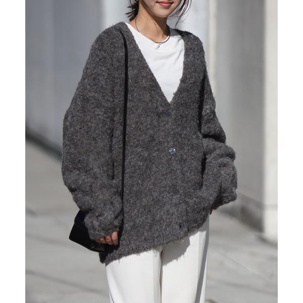 「Bonjour Sagan」 ニットカーディガン FREE ダークブラウン レディース