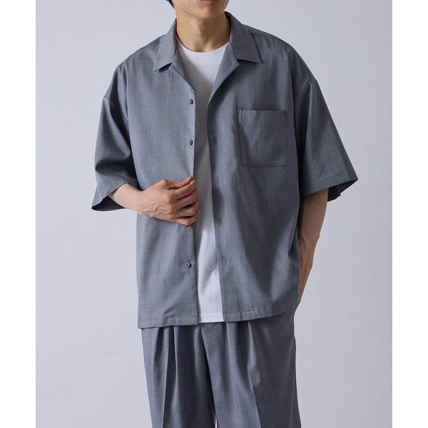 シャツ 「セットアップ対応」j.n.r.d/リネンライクカチオン半袖シャツ/接触冷感/速乾/ストレッ...