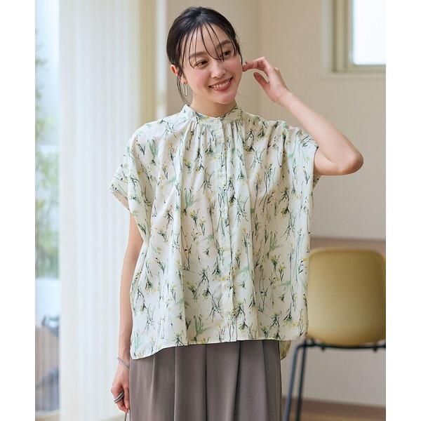 ブラウス シャツ スクエアプリントシャツ レディース