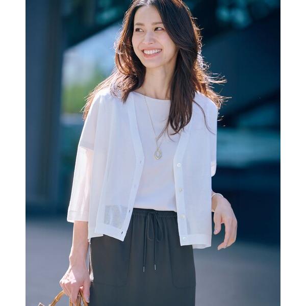 カーディガン 「WEB限定カラーあり・洗える」SHEER LIGHT KNIT Vネック カーディガ...