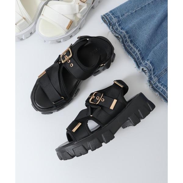 サンダル 高反発クッション厚底デザインベルトスポーツサンダル レディース