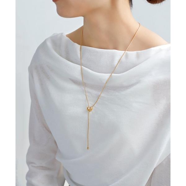 ネックレス メタルハートY字ネックレス レディース