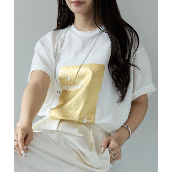 tシャツ 「Fizz/フィズ」　冷感鹿の子　箔プリントTシャツ レディース