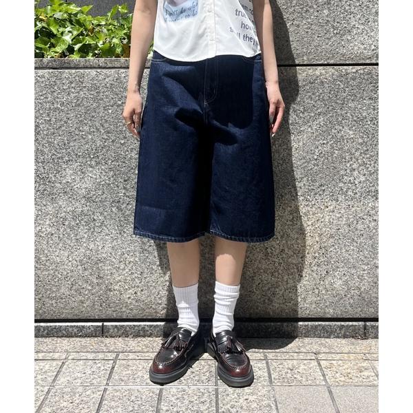 ハーフパンツ ジーンズ デニム デニムパンツ 短パン 「追加」ルーズデニムハーフパンツ レディース