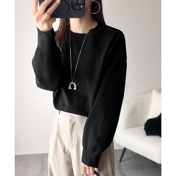 ニット セーター フィット＆ボリュームの黄金バランス。リブが美スタイルを演出。太リブニット レディー...