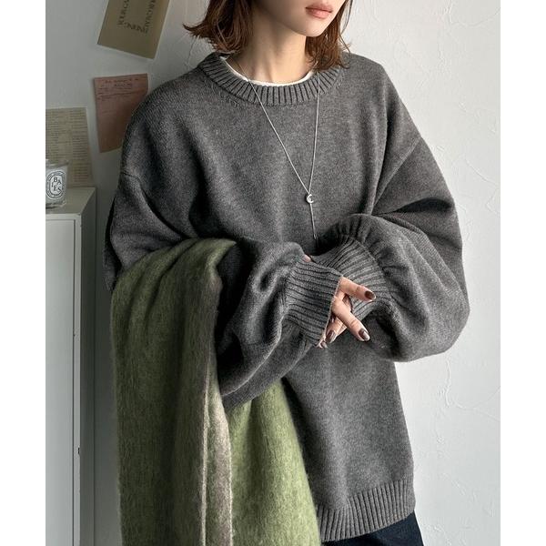 ニット セーター 「JaVaジャバコラボ」目を奪われるたっぷり袖。 ボリュームスリーブオーバーサイズ...