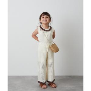 セットアップ バイカラー透かし編みニットセットアップ キッズ 子供服 女の子｜ZOZOTOWN Yahoo!店