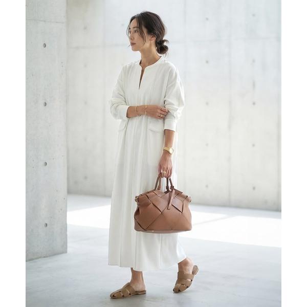 ワンピース 「LUXE」配色ステッチ両裾ファスナーワンピース