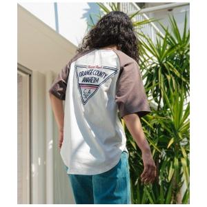 tシャツ ラグラン 刺繍 ロゴ オーバーサイズ 半袖 Tシャツ レディース