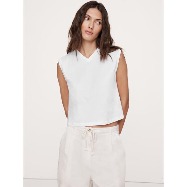 tシャツ シルキーコットン クロップドタンクトップ レディース