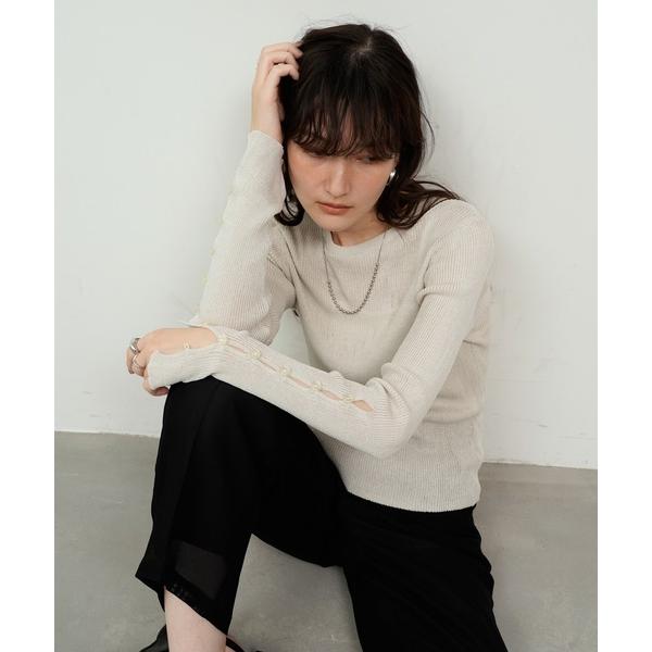 tシャツ Sheer Sleeve Hole Open Tops / シアースリーブホールオープント...