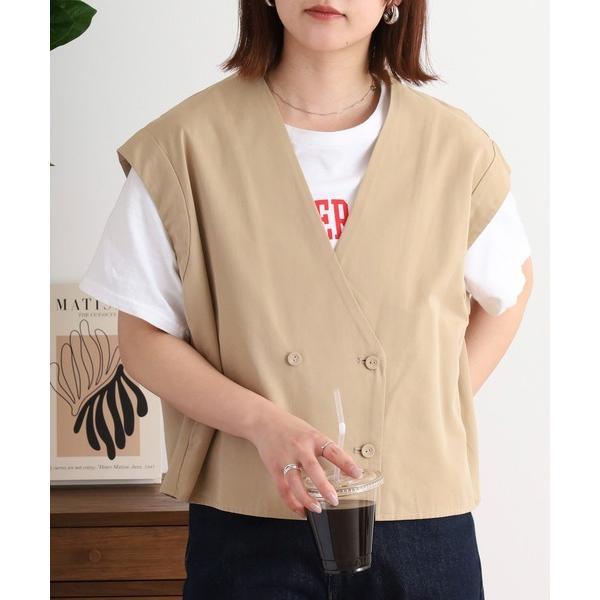 ベスト ジレ TUTIE. コットンリヨセルツイル ショートベスト レディース