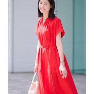 INDIVI（インディヴィ） ワンピース 「しわになりにくい」麻調