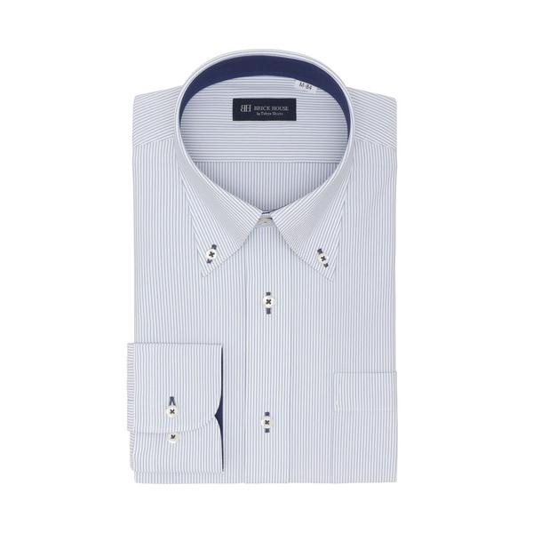 フォーマル シャツ 形態安定ノーアイロン ボタンダウン 長袖ストレッチビジネスワイシャツ メンズ