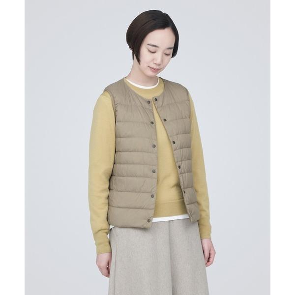 「無印良品」 ダウンベスト XX-LARGE ライトベージュ レディース