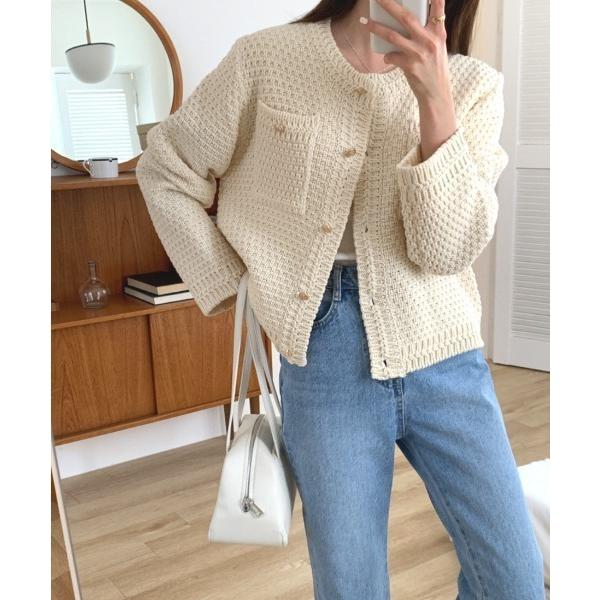 「MINS MINIS」 ニットカーディガン FREE アイボリー レディース