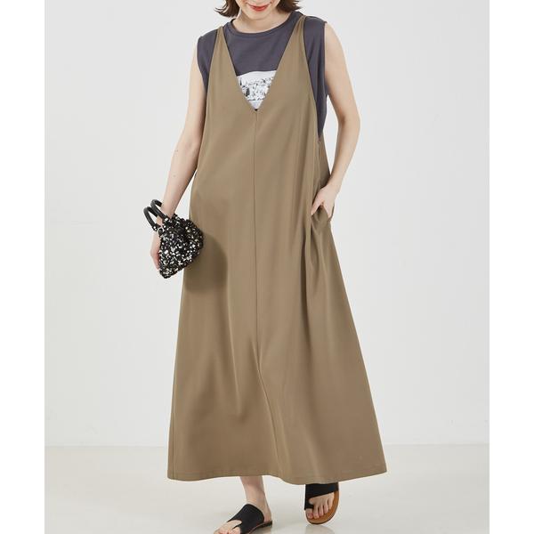 ワンピース 「大人のいちまんワンピ」クールタッチサテンキャミジャンスカ