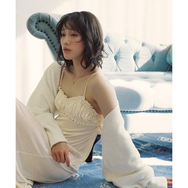 ルームウェア 部屋着 「中村ゆりかコラボ」フェザーカーディガン レディース