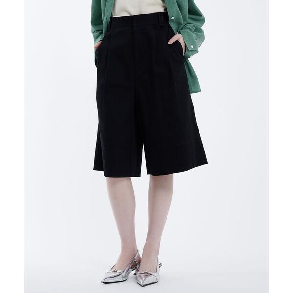 ワイドパンツ ハーフパンツ パンツ 短パン ワークステッチハーフパンツ レディース