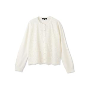 カーディガン ボタニカルレース×ニットカーディガン レディース