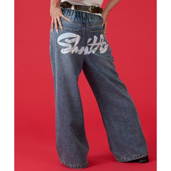 パンツ shritaロゴバックプリントデニムパンツ キッズ 子供服 女の子