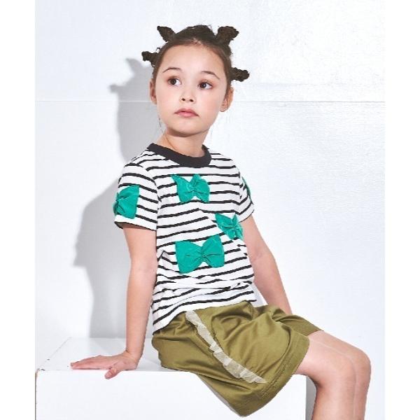tシャツ ボーダーリボンＴシャツ キッズ 子供服 女の子