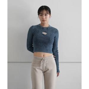 ニット セーター DIESEL Rib-knit top with oval d レディース