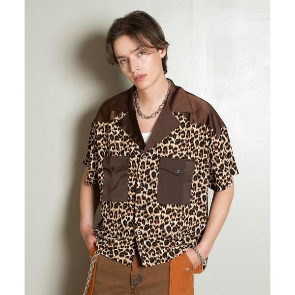 シャツ Animal Design Open Collar Shirt/デザインオープンカラーシャツ...