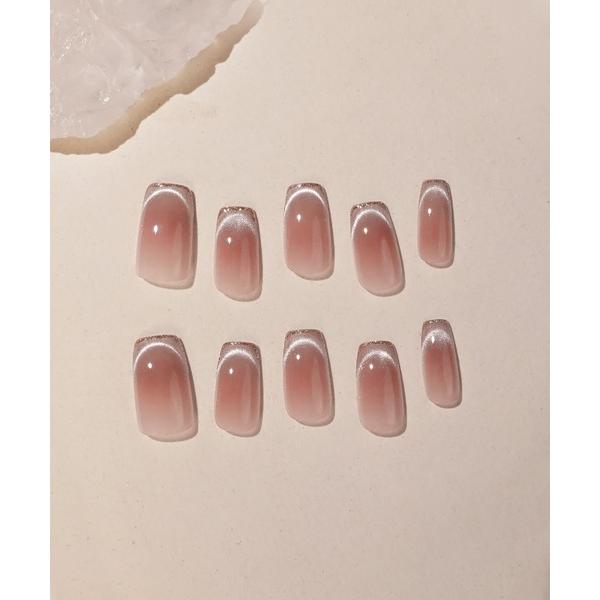 ネイルチップ ネイルシール 入学式 「ZOZO限定デザイン」3D水光ネイルピンクマグネットシンプルフ...