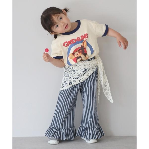 パンツ 「3-10才対応」「Better Together」ストライプ柄裾フリルパンツ キッズ 子供...