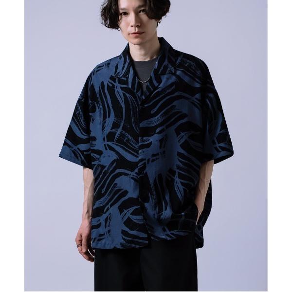 シャツ 総柄 半袖 オープンカラーシャツ メンズ レディース