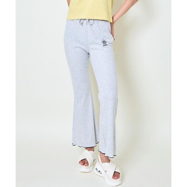 パンツ 「裾メロウ×ストレッチ素材」テレコフレアパンツ／らく映えシルエット レディース