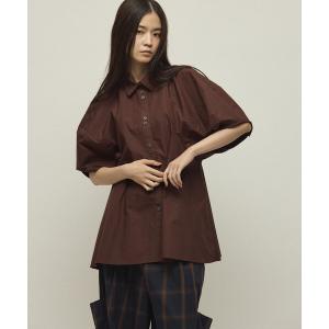 ブラウス シャツ Firsthand/ファーストハンド 切替デザイン バルーンスリーブシャツ / 5分袖 ブラウス レディース