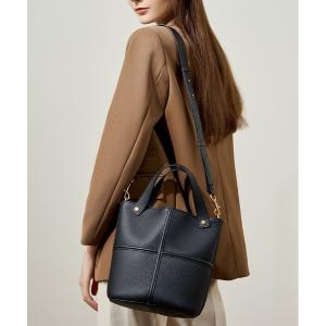 ショルダーバッグ バッグ 「 NiiNa / ニーナ 」高品質牛革 2way 大容量 クロスデザイン バケットバッグ レディース