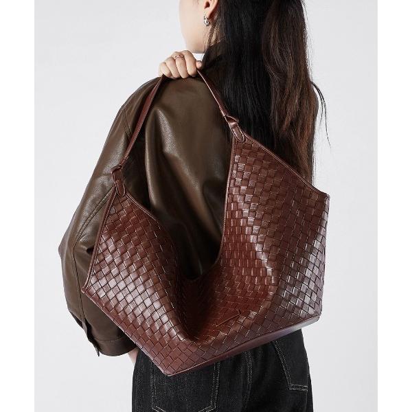 トートバッグ 「 NiiNa / ニーナ 」高品質牛革 大容量 ワンハンドル クロスデザイン イント...